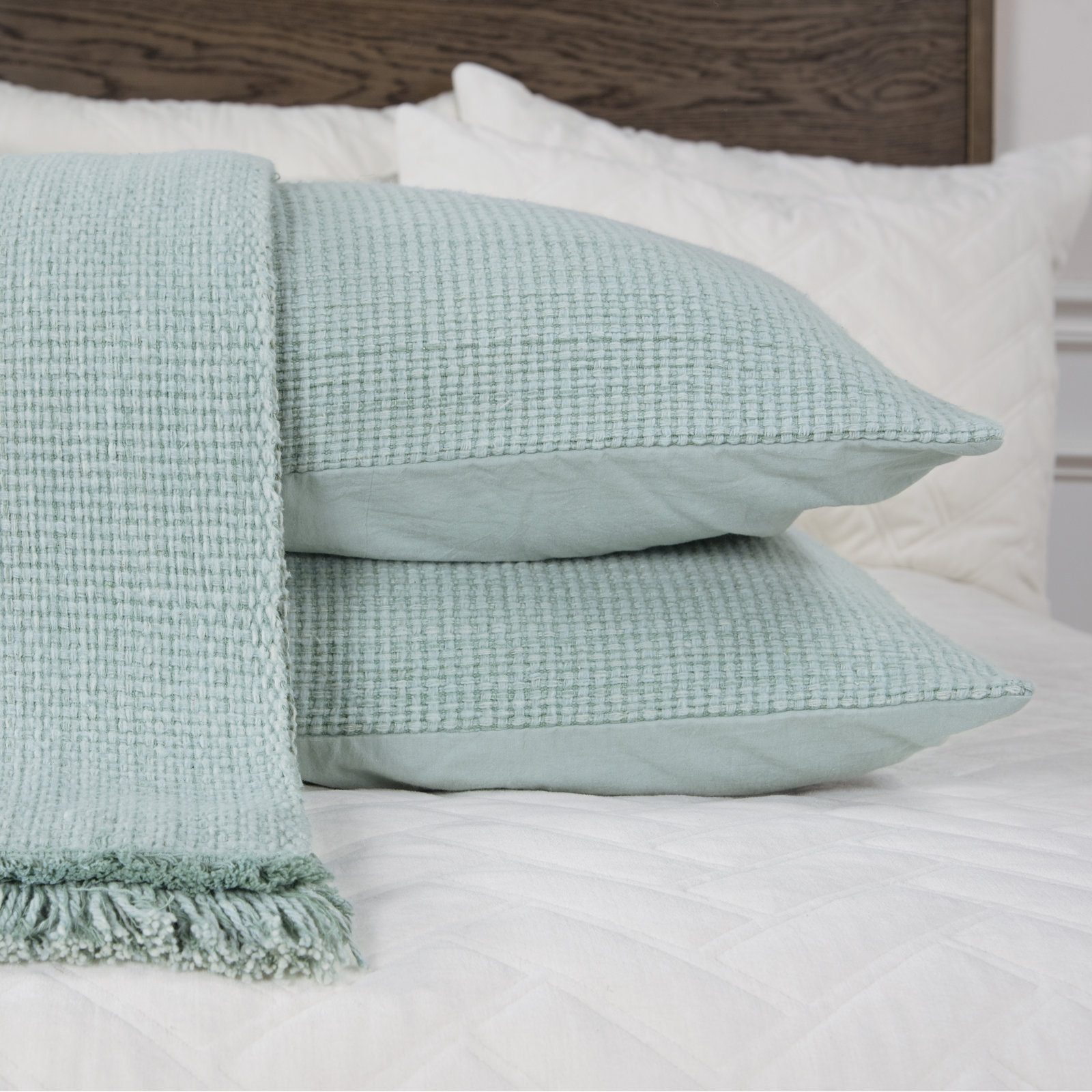 Eastover Cotton Hand Woven Blanket, Aqua