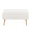 Banc en bois naturel et tissu crème