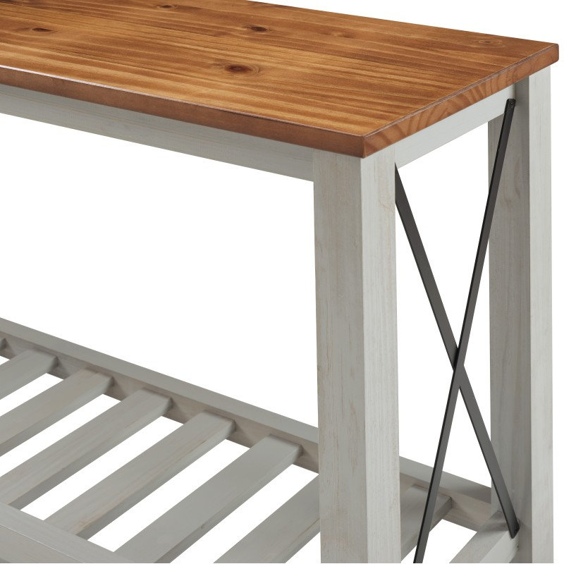 132cm Solid Wood Console Table, Grey
