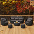 Fully Assembled Altuminum Frame 5 - Person Textilene Rope Outdoor Seating Group With Coffee Table and Ottomans for Patio