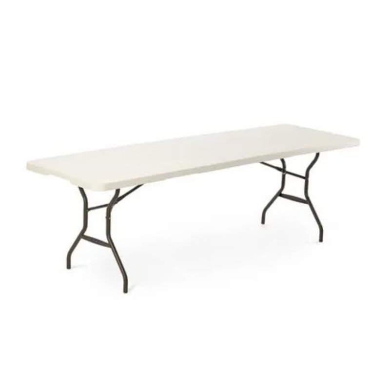 Table pliante commerciale simple de 8 pi Lifetime, Blanc / noir