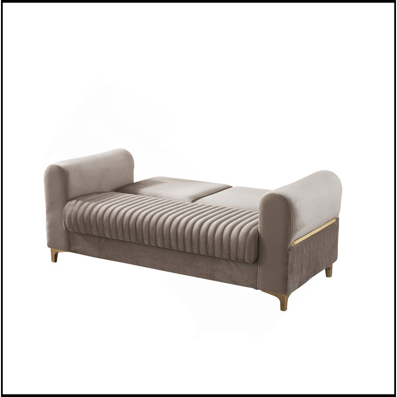 Causeuse convertible en tissu de velours Melody
