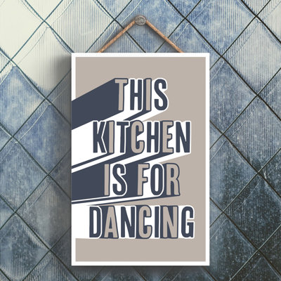 Vivid Squid Wholesale This Kitchen Is For Dancing Navy - No Frame Print on Wood