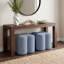 Pouf d'appoint capitonné en lin, forme trèfle à quatre feuilles, 47 cm de large, Leiani, pour salon, chambre et coiffeuse-555840630