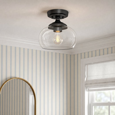 Semi Flush Mount Ceiling Light with Glass Shade
