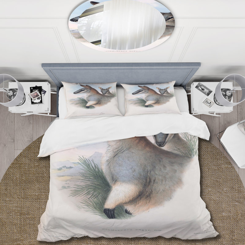 Ensemble de housse de couette en microfibre brun clair / vert clair, Housse de couette simple + 1 taie décorative stan