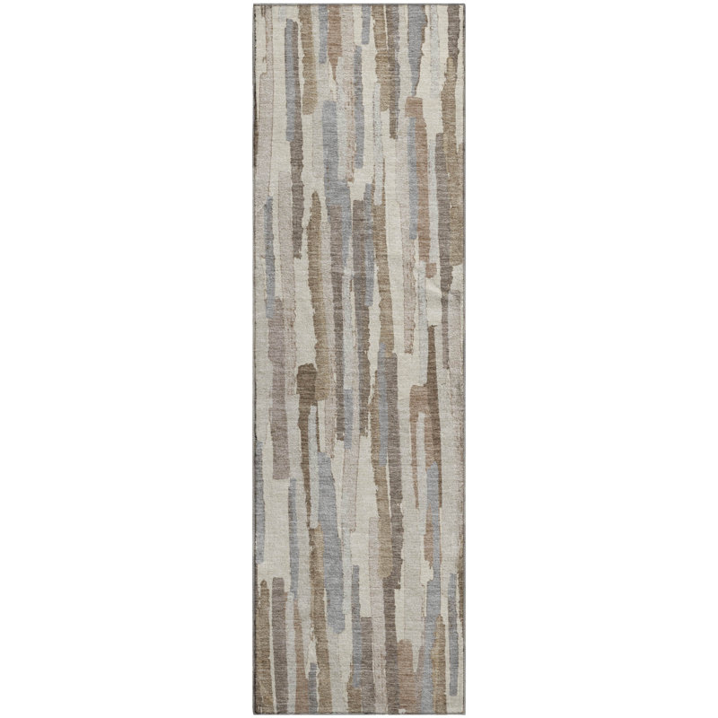Premium Machine Washable Elize AMF1314 Stripes Rug, Rectangle 1'8" x 2'6"