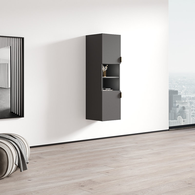 Bali 13.6" Bookcase with Matte Finish, Gray