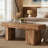 Solid Wood Farmhouse Entryway Bench With Artistic Legs