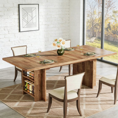 Table de salle à manger de 63 po avec tablettes 63 po