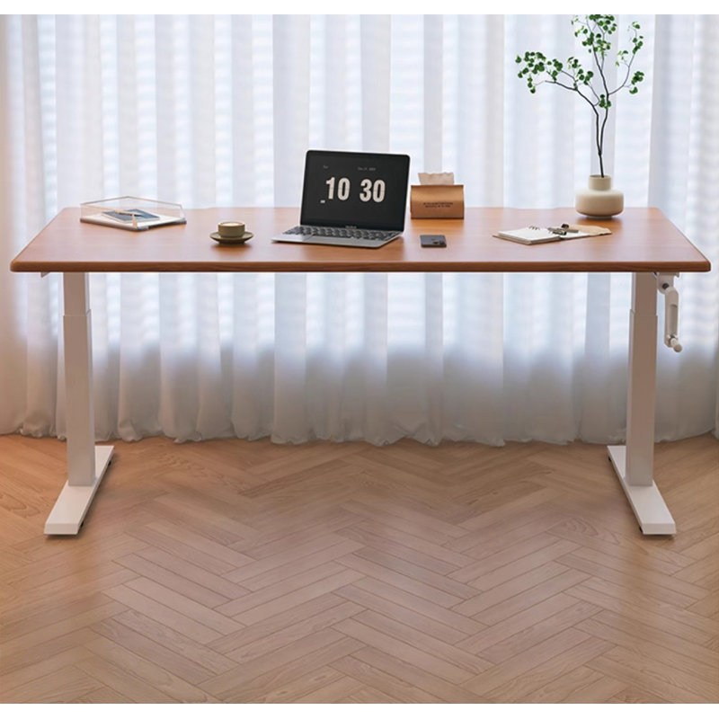 Bureau réglable à manivelle en bois massif, H 26,77 po x l 39,37 po x P 23,62 po
