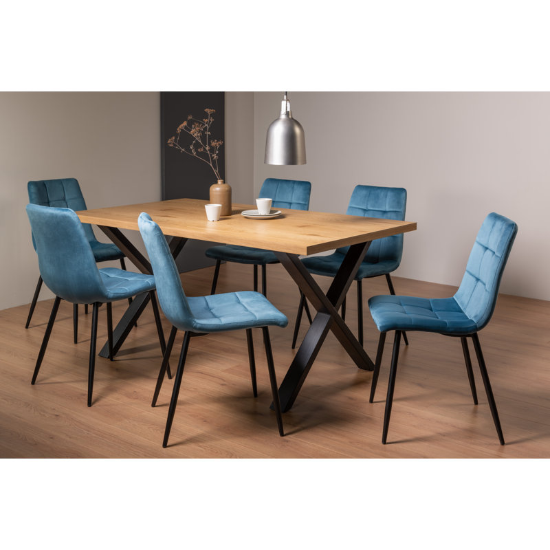 6 - Person Dining Set, Petrol Blue