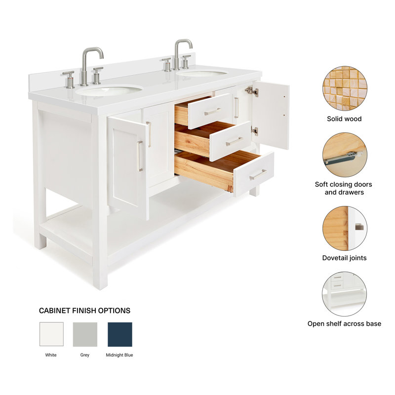 Magnolia Bath Vanity Oval Basin, White, Oval , White Quartz
