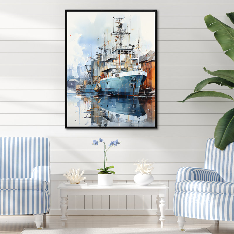 Port Port Elegance III sur toile, H 20 po x l 12 po x P 1 po, Cadre flottant noir