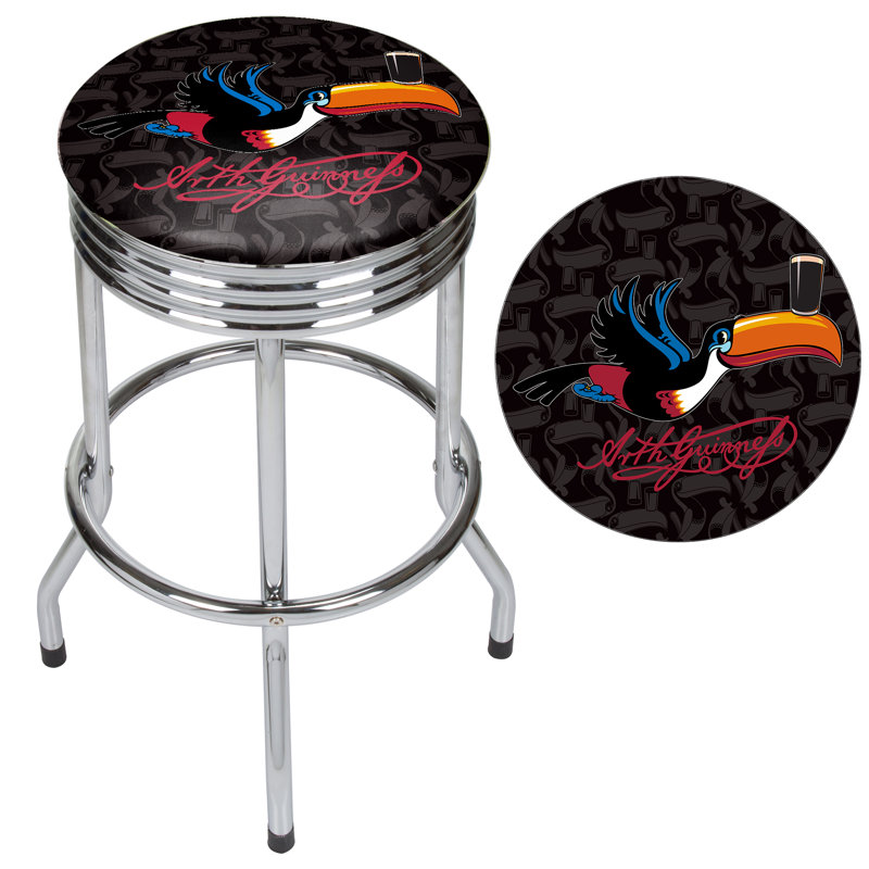 Tabouret de bar pivotant de 28,5 po, Chrome