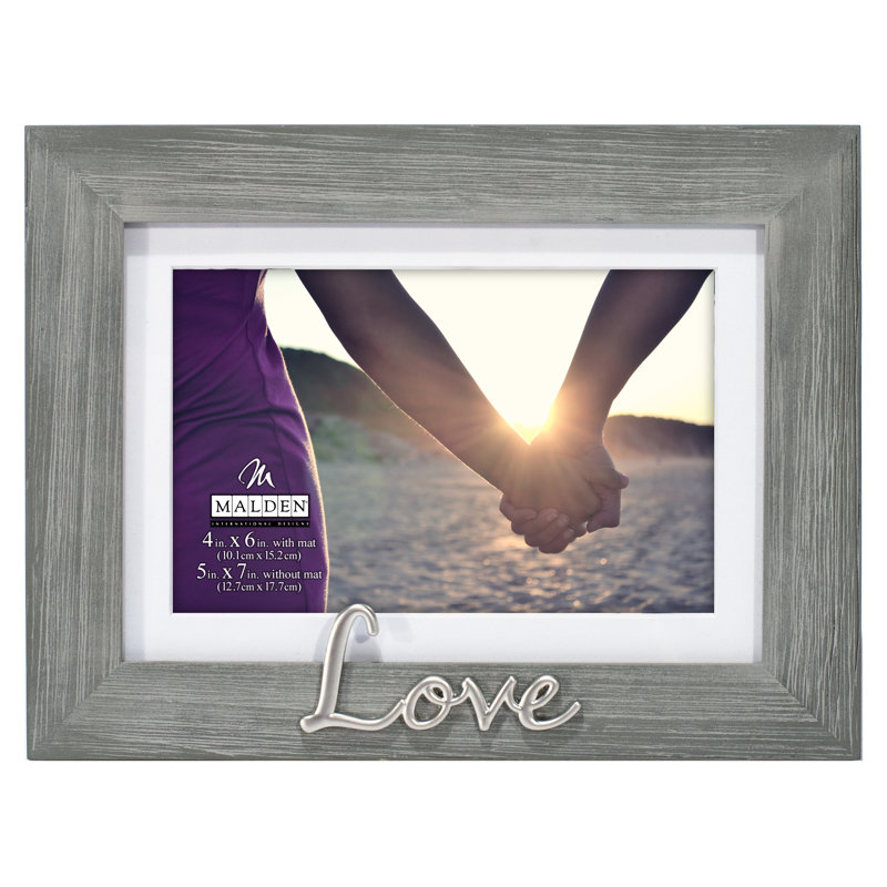 Gray Wood Embossed Picture Frame