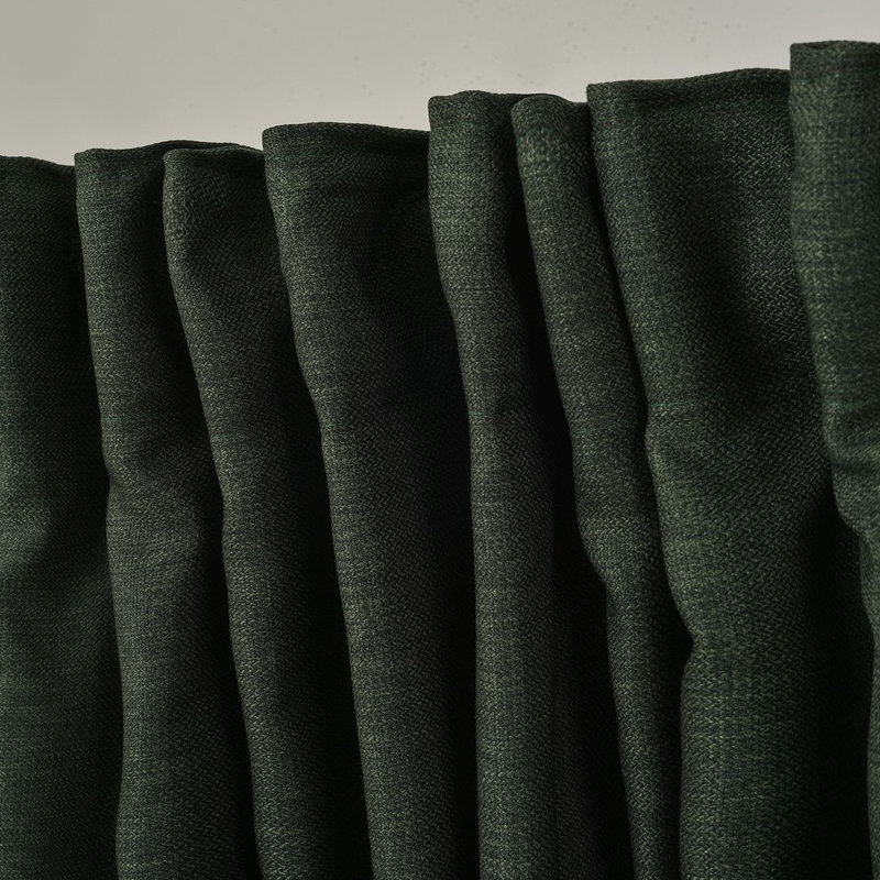 Lined Blackout Extra Long & Extra Wide Custom Made Decorative Single Panel Curtain, Dark Green, 100" W x 240" L