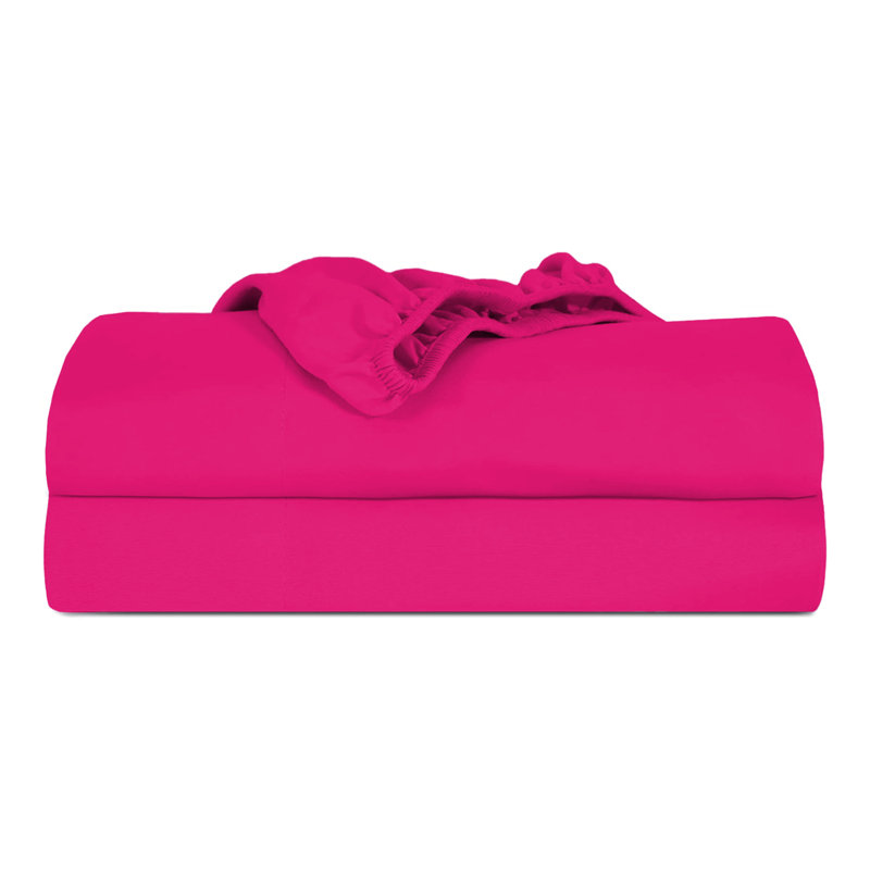 Ultra Soft 200 Thread Count Microfiber Fitted Sheet, Kingsize (5'), Pink