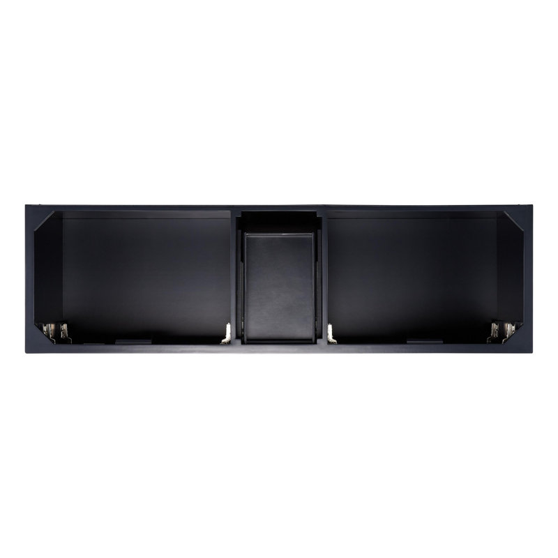 Quen 72" Freestanding Double Basin Vanity Set with Cabinet, Vanity Tops, Midnight Navy Blue, Carrara Marble, 8" Widespread