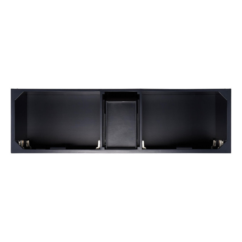 Quen 72" Freestanding Double Basin Vanity Set with Cabinet, Vanity Tops, Midnight Navy Blue, Single-Hole, Carrara Marble