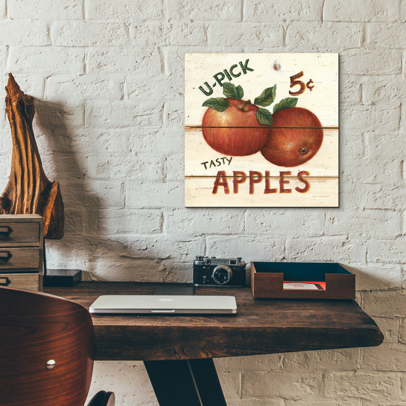 Art mural en verre rouge «U Pick Apples» par David Carter par Red Barrel Studio®, H 12 po x l 12 po