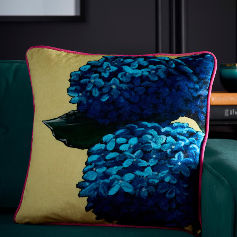 Laurence Llewelyn-Bowen Hiyah Hydrangea Filled Cushion Lime