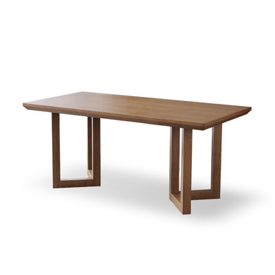 Brown Rectangular Solid Wood Dining Table