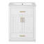 Meuble-lavabo 24 po avec lavabo en céramique intégré, armoire de salle de bain avec 2 portes, 1 tiroir basculant et meuble-lavabo simple pour salle de bain de petite et moyenne taille-165125453