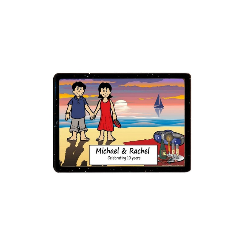 Aimant en acrylique personnalisé «Lovers on the Beach» - excellent cadeau!, Oui