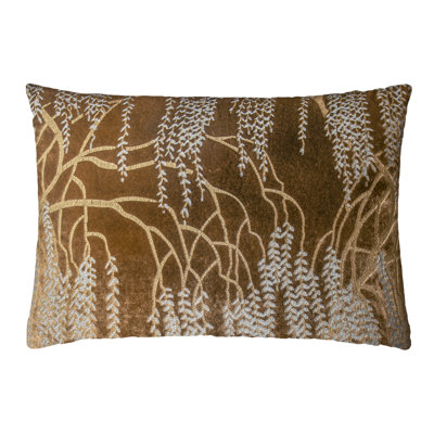 Willow Metallic Rectangular Velvet Pillow Cover & Insert