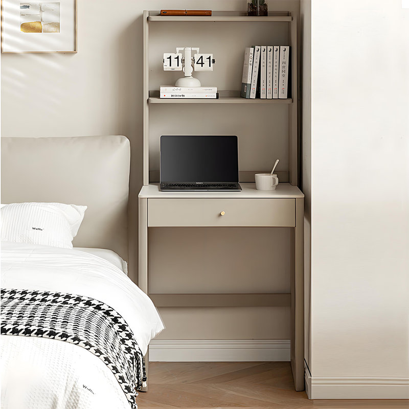 Compact Desk with Bookshelf for Small Spaces