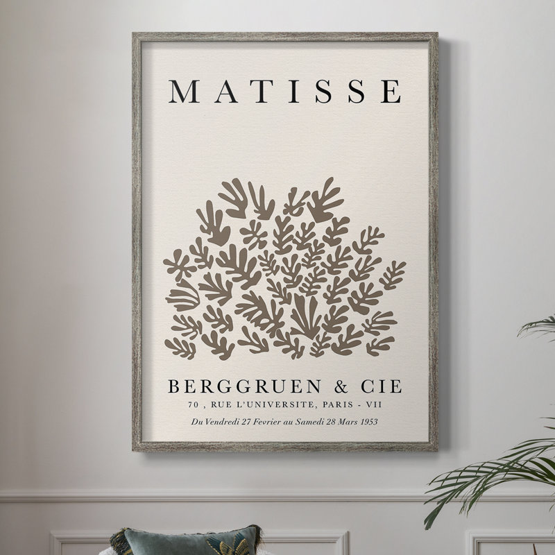 Matisse CCxxI, reproduction encadrée - bois massif, Argent rétro, H 21 po x l 17 po