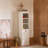 Elegant White Retro Display Shelf! Tall Cabinet with Open Shelves for Hallway/Living Room Decor - Perfect for Kitchen/Studio Storage & Showcase