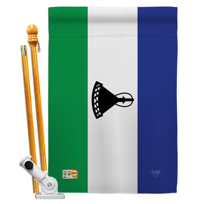 Coussin décoratif vertical à 2 faces en 40 polyester à 2 faces du Lesotho Ensemble de drapeaux