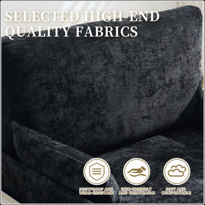 Canapé-lit inclinable pliable, convertible 3 en 1, style moderne du milieu du siècle, idéal pour les petits espaces avec trois coussins, chambre à coucher et chambre d'amis