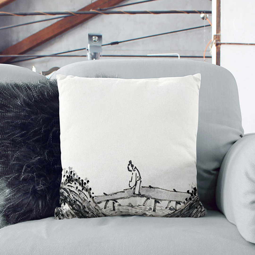 Landscape Vol.11 by Shen Zhou Cushion with Filling