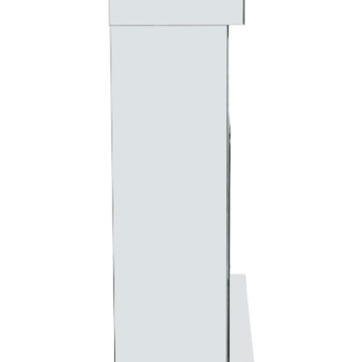 10 Inches Wide X 10 Inches Deep X 32 Inches High English Inch Acrylic Diamond Mirror Wall Furnace Frame With Two Side Pillars, Independent Fireplace Frame