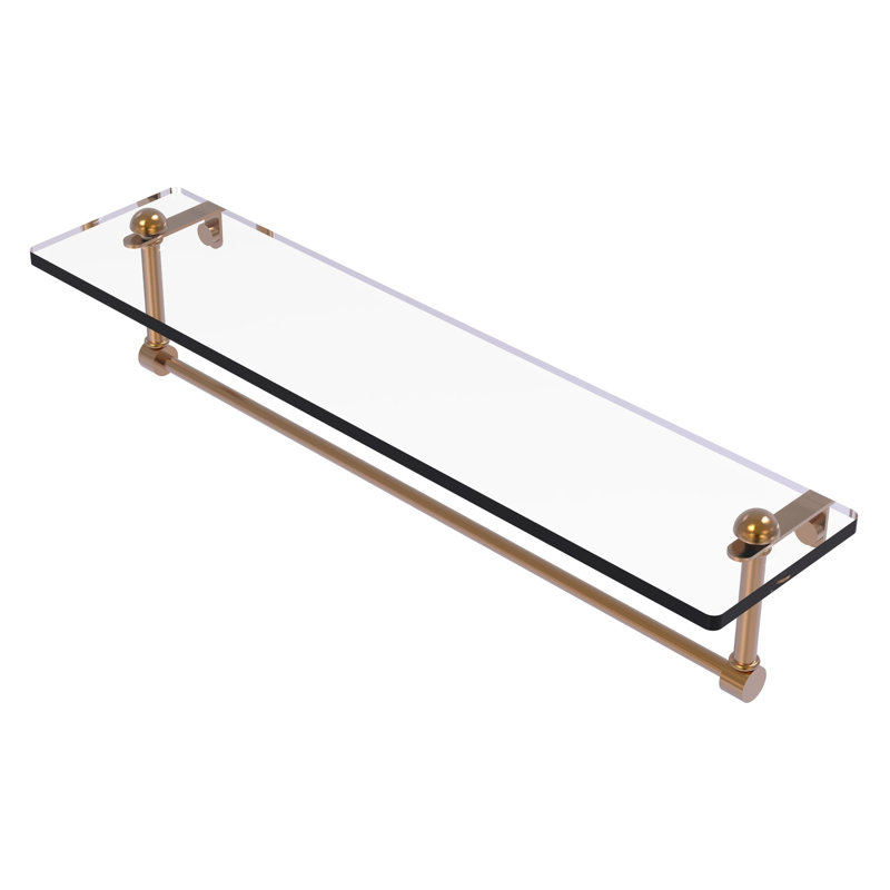 Gober Bracket Shelf with Towel Bar, 22", Brushed Bronze
