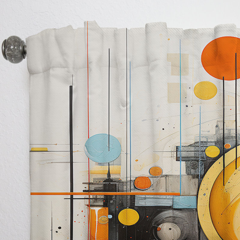 Cadey Yellow And Black Radiant Geometry Collage III - Modern Curtain - Velvet Room Darkening - 1 panel, 52" W x 63" L