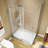 48" W x 31.6" D x 72" H Semi-Frameless Single Sliding Shower Enclosure, Corner Shower Enclosure with 3/8" Clear Tempered Glass-115236388