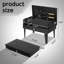 Barbecue portatif carré au charbon de bois, barbecue en acier compact et durable de 44 x 27 x 7 cm pour le camping, les pique-niques et les fêtes d'avant-match, noir