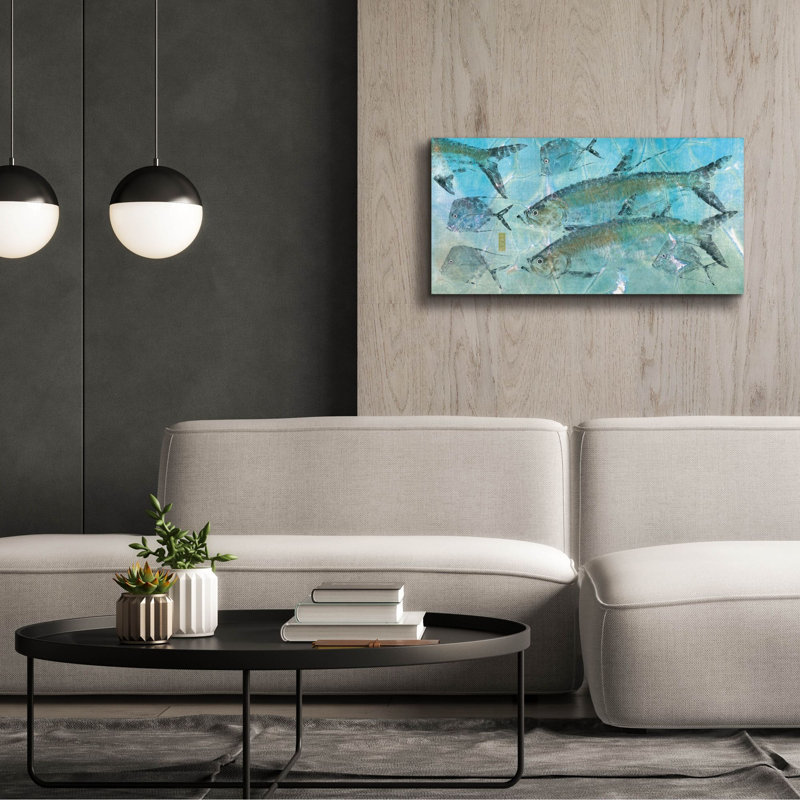 Épopée «Tarpon Lagoon» par Jim Roberts, H 20 po x l 40 po x P 1,5 po