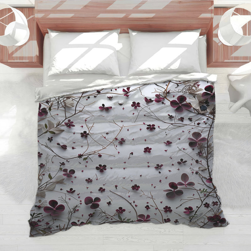 Floral Bedding Nature Comforter Minimalist, King