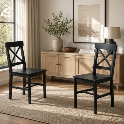 Ensemble de 2 chaises de salle à manger modernes à dossier haut, élégantes et confortables pour la maison et le bureau