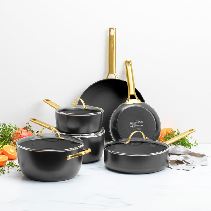 Greenpan Padova Reserve 6 Piece Set - Blush Pink, Black