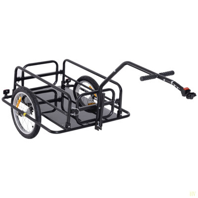 Remorque de cargaison de vélo, remorque de vélo, chariot de chariot de vélo robuste, rangement compact pliable, avec attelage universel, roues de 16 po, capacité de 88 lb.