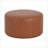 Ottoman, Modern Round Faux Leather Footrest | Walnut Brown | Faux Leather,Plywood-511953546