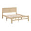 Structure de lit contemporaine au fini naturel pour les rails pleine grandeur et aux lignes épurées, plateforme de chambre à coucher avec finition, rails et décor-92756086
