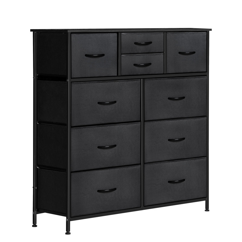 Commode de rangement noire multi-tiroirs