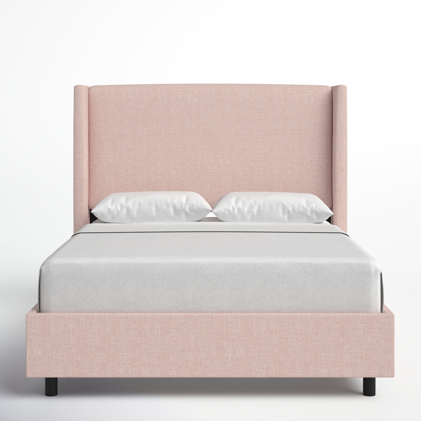 Tilly Linen Upholstered Wingback Bed, Zuma Rosequartz Textured Linen, Full